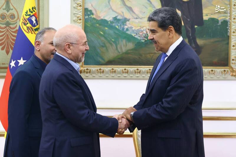 عکس/ دیدار رئیس مجلس با مادورو در کاراکاس