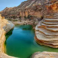 نمایی از چشمه اوسیاه بهده در هرمزگان زیبا