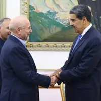 عکس/ دیدار رئیس مجلس با مادورو در کاراکاس