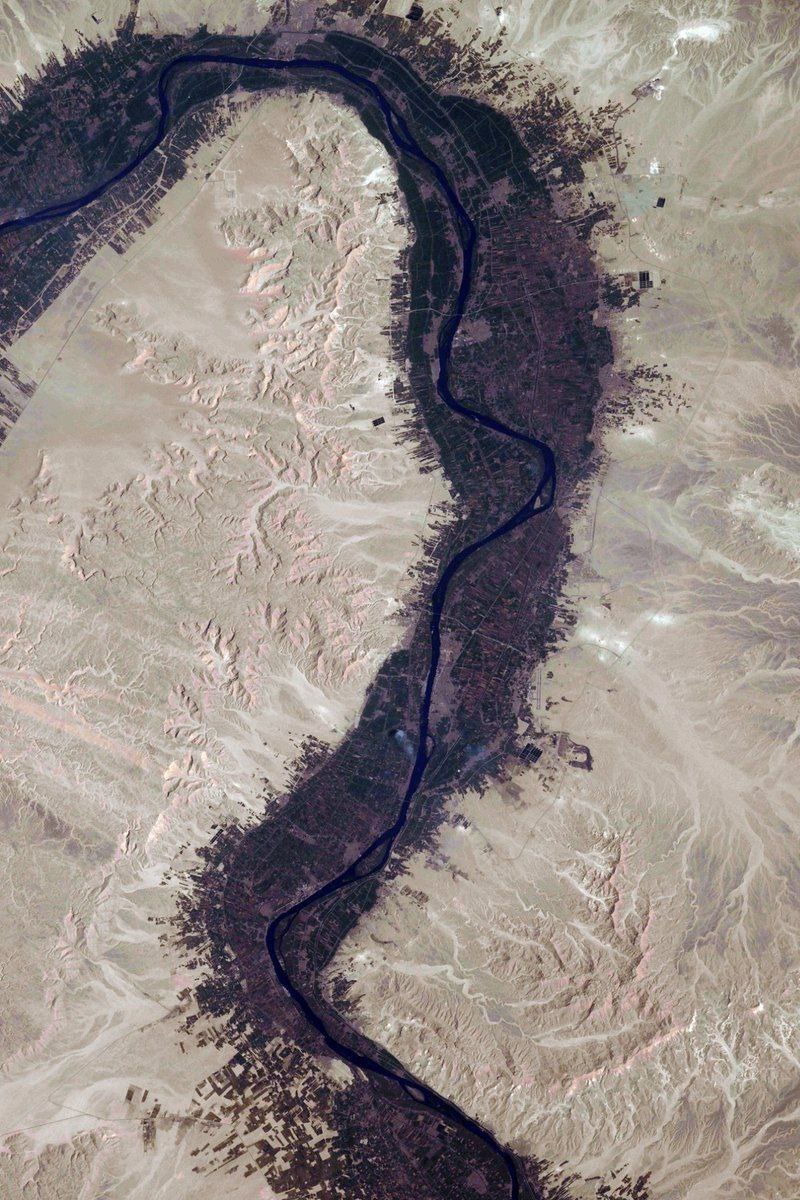 تصویری از رودخانه‌ی نیل از ایستگاه فضایی