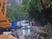 بخشی از جادهٔ اسالم به خلخال زیر آب رفت