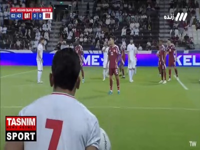 ضربه سر عزت اللهی در اختیار دروازه‌بان قطر قرار گرفت