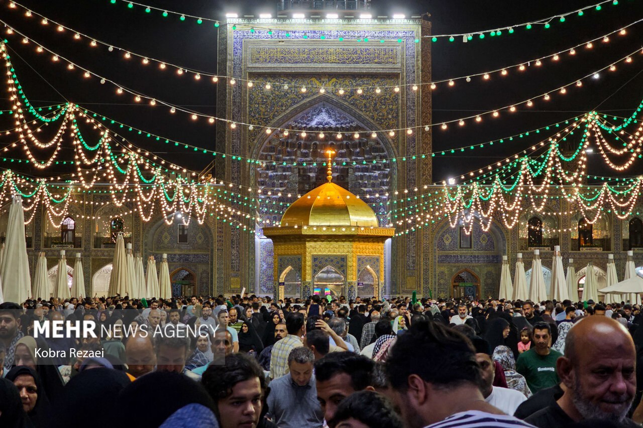 عکس/ حرم مطهر امام رضا (ع) در شب بارانی عید قربان