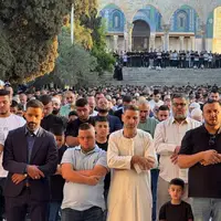 عکس/ اقامه نماز عید قربان در مسجد الاقصی