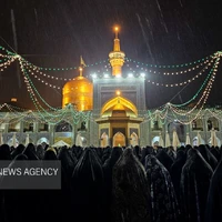 عکس/ حرم مطهر امام رضا (ع) در شب بارانی عید قربان