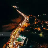تصاویری از ترافیک سنگین در جاده هراز