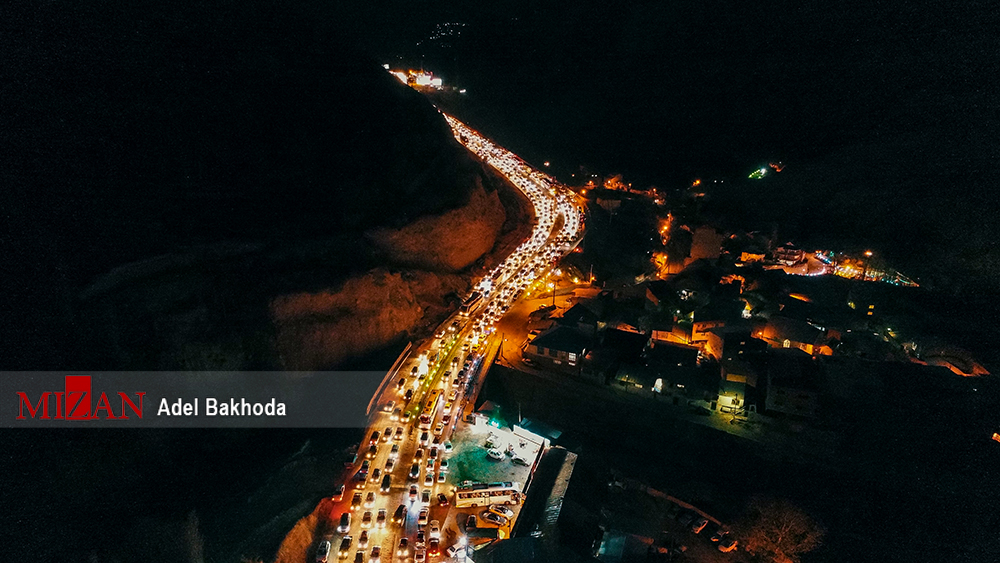 تصاویری از ترافیک سنگین در جاده هراز