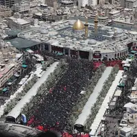 تصاویری از جمعیت انبوه زائران در بین‌الحرمین کربلا معلی در روز عرفه
