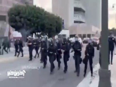 درگیری پلیس ضدشورش با معترضان به بازداشت مهاجران در لس‌آنجلس