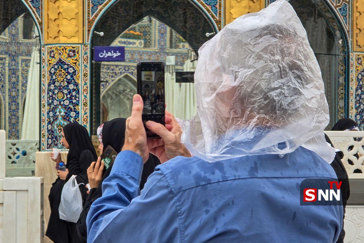 عکس/ حال و هوای بارانی امروز در بهشت امام رئوف(ع)