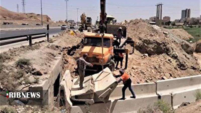 اجرای عملیات ایمن سازی مقطع ورودی بزرگراه قم -سلفچگان به شهر قم
