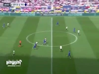 شوت دیدنی تورام به تیر خورد