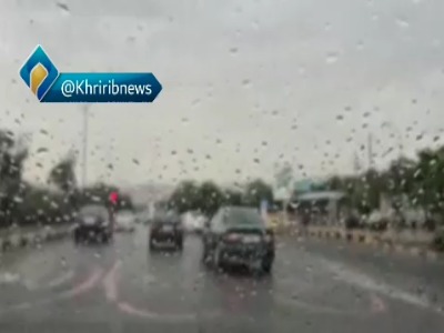 بارش باران بهاری در مشهد