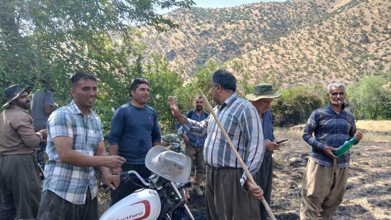 مهار آتش سوزی در منطقه حفاظت شده شاهو و کوسالان سروآباد