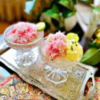 دسر فالوده با مواد اولیه‌ی ساده و در دسترس