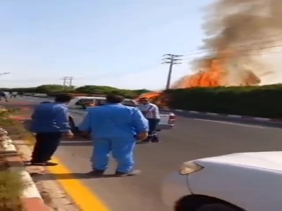 آتش‌سوزی در پشت نیروگاه کیش