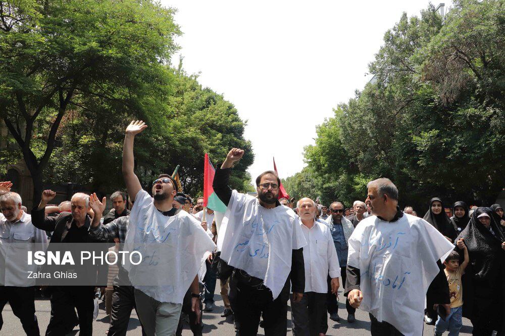 عکس/ راهپیمایی مردمی علیه تهاجم رژیم صهیونیستی به ایران در تبریز