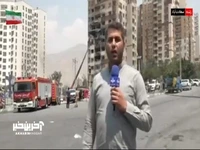 جزئیاتی از محل حادثه در منطقه سعادت آباد تهران در پی حمله رژیم صهیونیستی