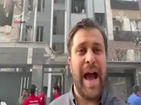 وضعیت منزل مسکونی که مورد اصابت موشک قرار گرفته است