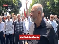 مردم تبریز کفن‌پوش به میدان آمدند