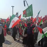 عکس/ تظاهرات مردم استانبول پایتخت ترکیه در حمایت از ایران