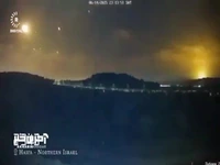 برخورد موشک‌های ایرانی به حیفا از زاویه دوربین‌های مدار بسته صهیونیست‌ها