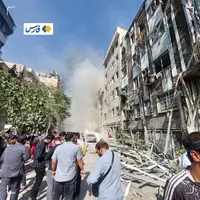 عکس/ حملهٔ رژیم صهیونیستی به ساختمان مسکونی حوالی خیابان کشاورز تهران