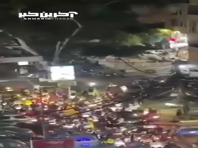 فریاد «ایران ایران» مردم بیروت پس از حملات موشکی به حیفا