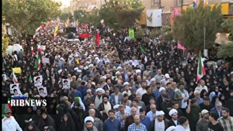 تشییع پیکر مطهر ۸ شهید حملات تجاوزکارانه رژیم صهیونیستی به قم