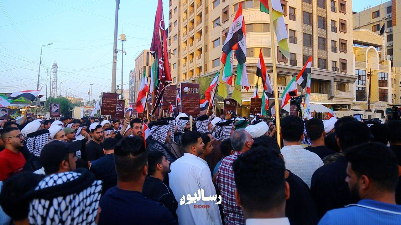تظاهرات امروز عراقی‌ها در کاظمین در حمایت ایران در مقابل حملات رژیم صهیونیستی