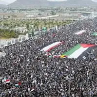 تظاهرات صدها هزاران نفر در مراکش و یمن در حمایت از غزه و ایران