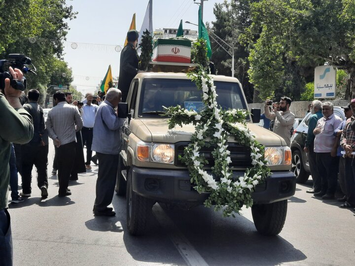 پیکر خانواده شهید حجت‌الاسلام نیازمند در گنبد تشییع شد