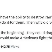 مدیر یک شبکه آمریکایی: چون اسرائیل نمی‌تواند، ما باید بجنگیم؟! چرا این جنگ را شروع کردید؟