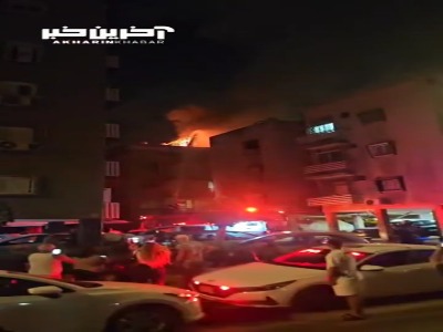 آتش‌سوزی بر اثر اصابت موشک‌های ایرانی