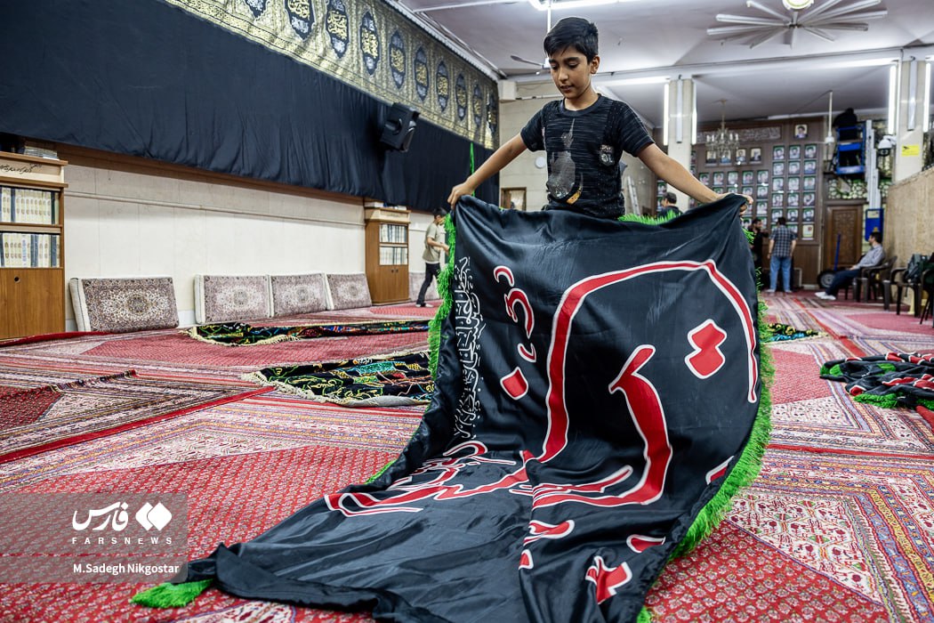  مسجد باغ فیض سیاهپوش عزای حسین(ع) شد