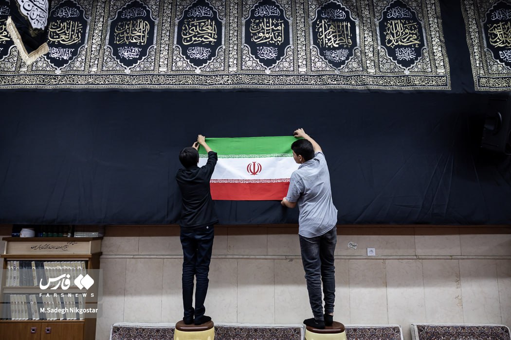  مسجد باغ فیض سیاهپوش عزای حسین(ع) شد