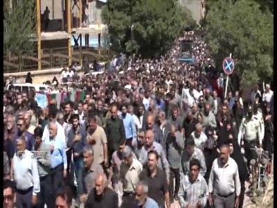 تشییع پیکر مشاور شهید فرمانده هوافضای سپاه در اردکان سپیدان