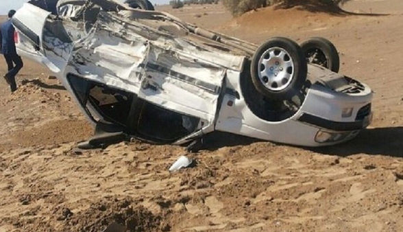 یک کشته و یک مصدوم به دنبال واژگونی پژو در محور نیشابور_مشهد
