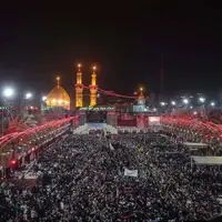 حال‌وهوای بین‌الحرمین در مراسم تعویض پرچم حرم سیدالشهدا