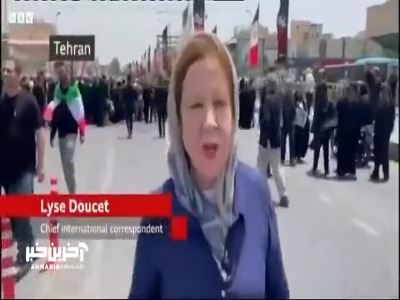 شیطنت خبرنگار بی‌بی‌سی برای کم جلوه نشان مراسم تشییع شهدا و واکنش شدید مردم