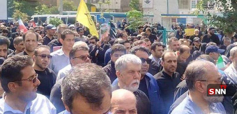 عکس/ حضور وزیر فرهنگ و ارشاد اسلامی در آیین تشییع شهدای اقتدار در تهران 