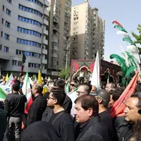 عکس/ حضور محمد مخبر در مراسم تشییع شهدای اقتدار