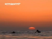  غروب دل‌انگیز خورشید در دریای مازندران