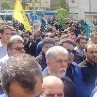 عکس/ حضور وزیر فرهنگ و ارشاد اسلامی در آیین تشییع شهدای اقتدار در تهران 