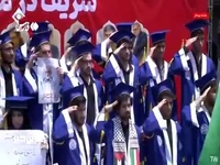 احترام نظامی دانشجویان شریف به پیکر سرداران شهید