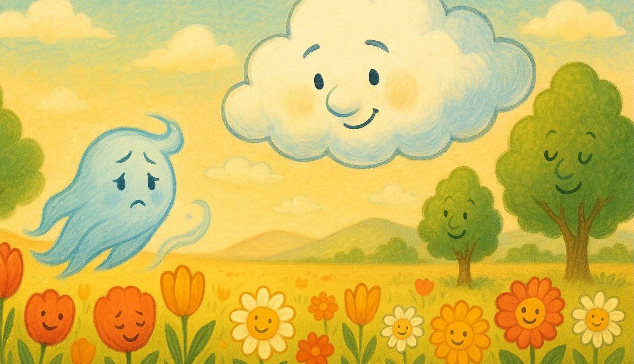 قصه/ باد غمگین و ابر مهربان