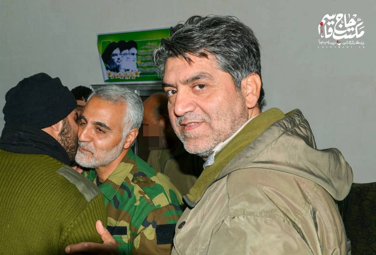 سردار شهید حاج ابوالفضل نیکویی (حاج‌یونس) در کنار حاج‌قاسم