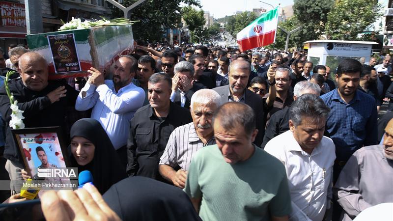 ‌پیکر مطهر شهید رضا بسطامی در بیجار تشییع شد