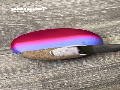 آموزش یک نقاشی زیبا روی سنگ