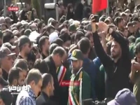 اقامه نماز بر پیکر شهید حاجی‌زاده